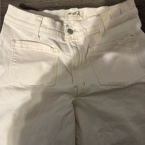 Madewell Cream Wide-Leg Jeans